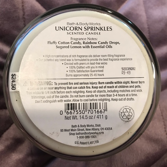 Bath & Bodyworks Unicorn Sprinkles Candle - Picture 3 of 5